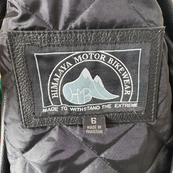 Himalaya Motor BikeWear Women’s Black Leather Motorcycle Jacket, Sz 6 - Picture 10 of 16